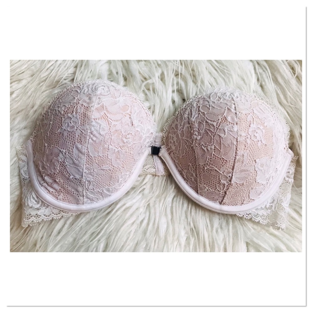 Victoria’s Secret Padded Strapless Underwire Cup Bra Magnetic Front Closure 34C